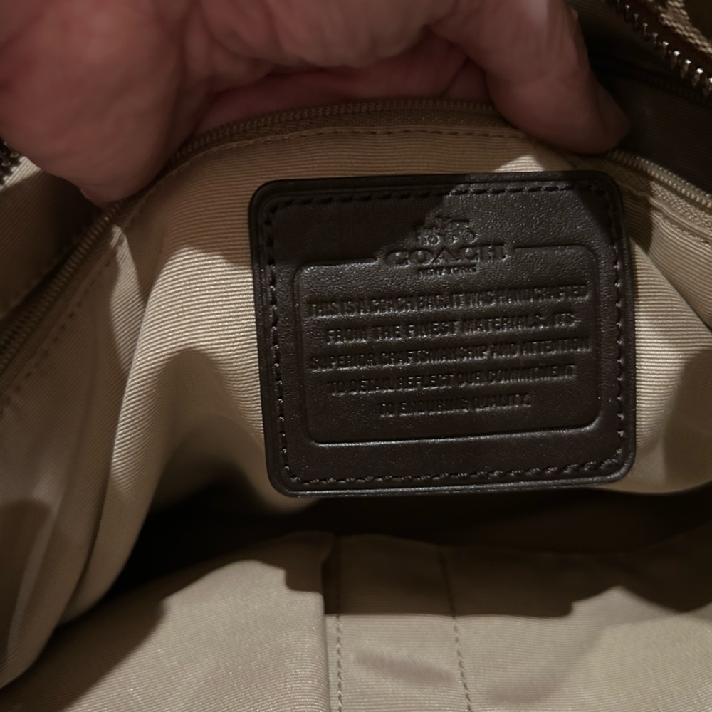 Coach Brown Signature Tote Bag with Leather Trim - Picture 5 of 5